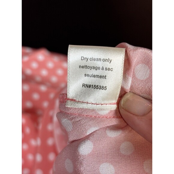 Ronny Kobo Carol Tie Front Pink White Polka Dot Size Medium Midi Dress - Picture 14 of 15